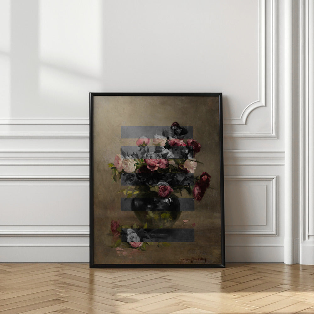 Art Prints of Bouquet of Vintage Oil Painting Flowers, Collage