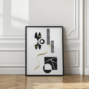 Art Prints of Black & White Abstract No. 3 | gold