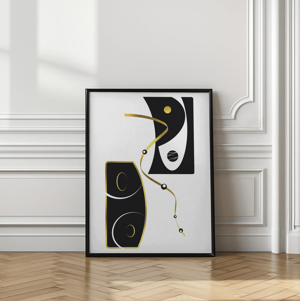 Art Prints of Black & White Abstract No. 2 | gold
