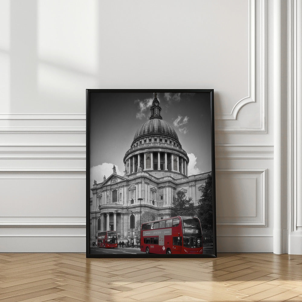 Art Prints of LONDON St. Paul’s Cathedral & Red Bus