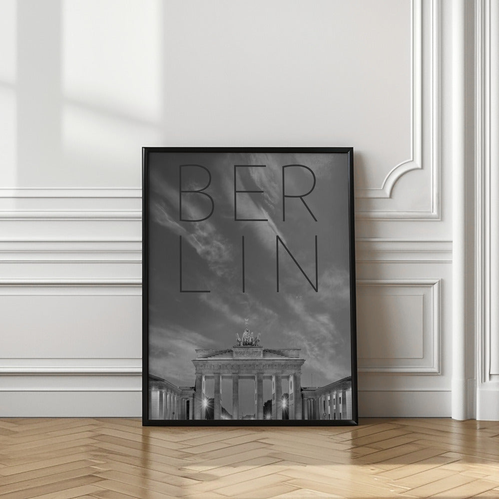 Art Prints of BERLIN Brandenburg Gate | Text & Skyline