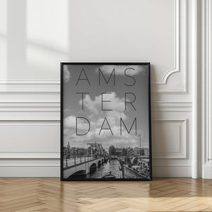 Art Prints of AMSTERDAM Magere Brug | Text & Skyline