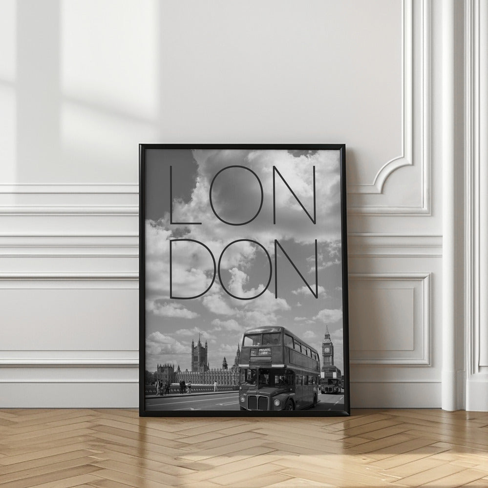 Art Prints of Busses in London | Text & Skyline