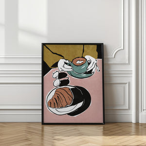 Art Prints of Croissant et café au lait