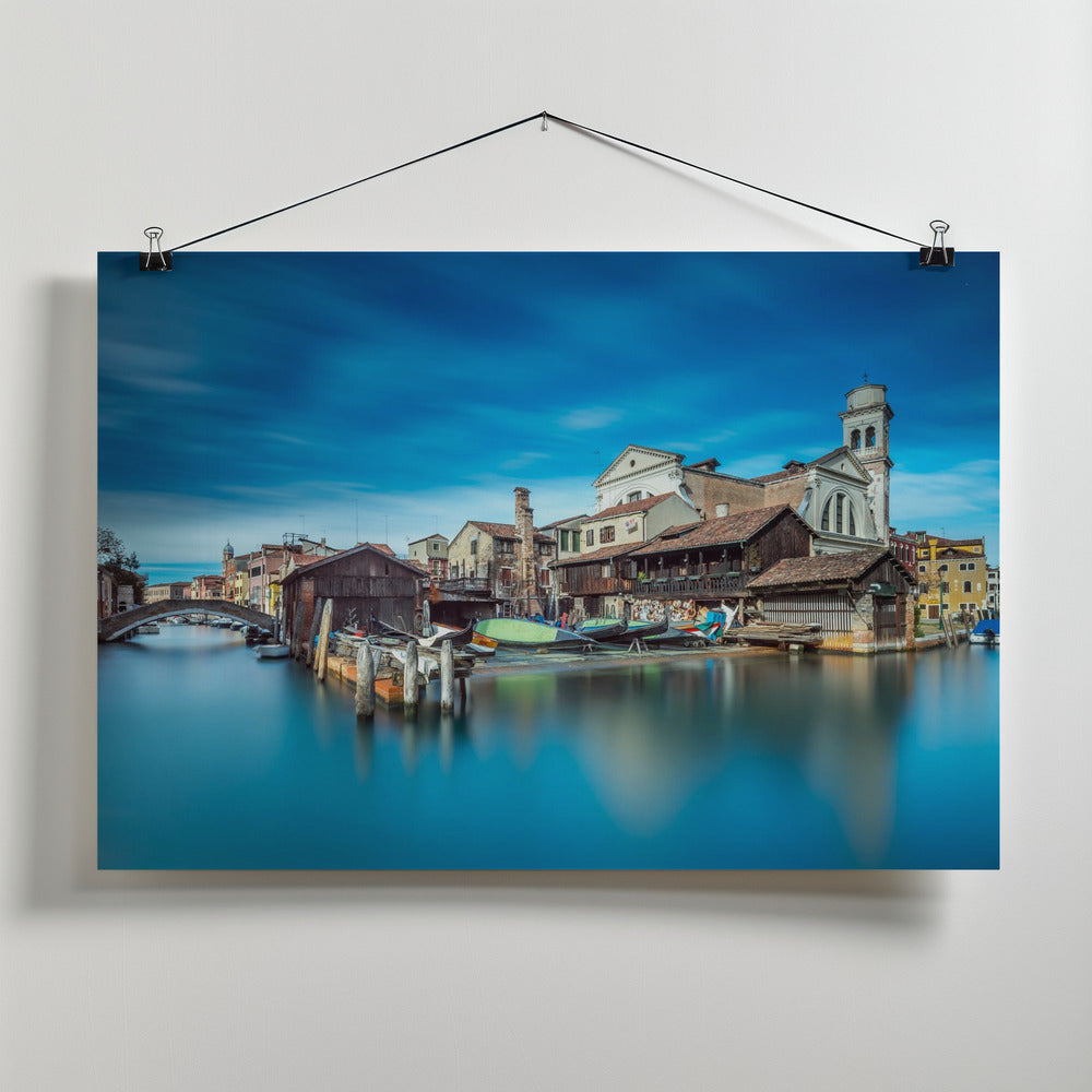 Art Prints of Gondola workshop in Venice