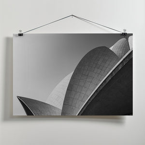 Art Prints of Lotus temple .. the grey scale