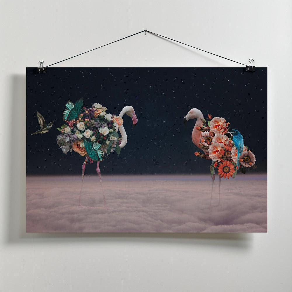 Canvas Art Print Flamingos