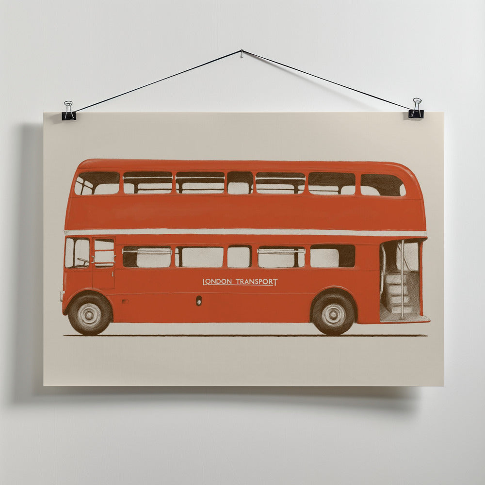 Art Prints of Red English Bus