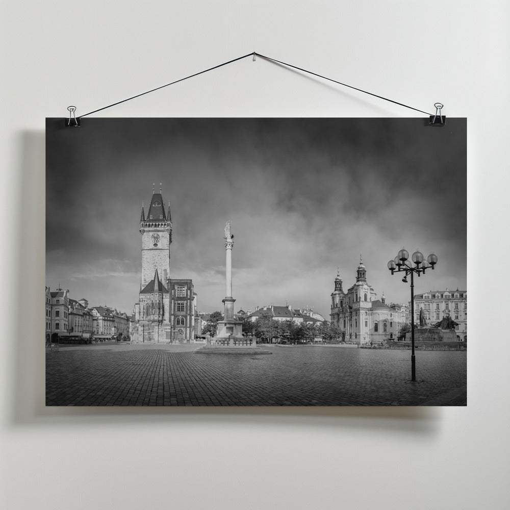 Art Prints of Old Town Square in Prague | Monochrome