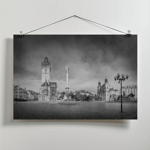 Art Prints of Old Town Square in Prague | Monochrome