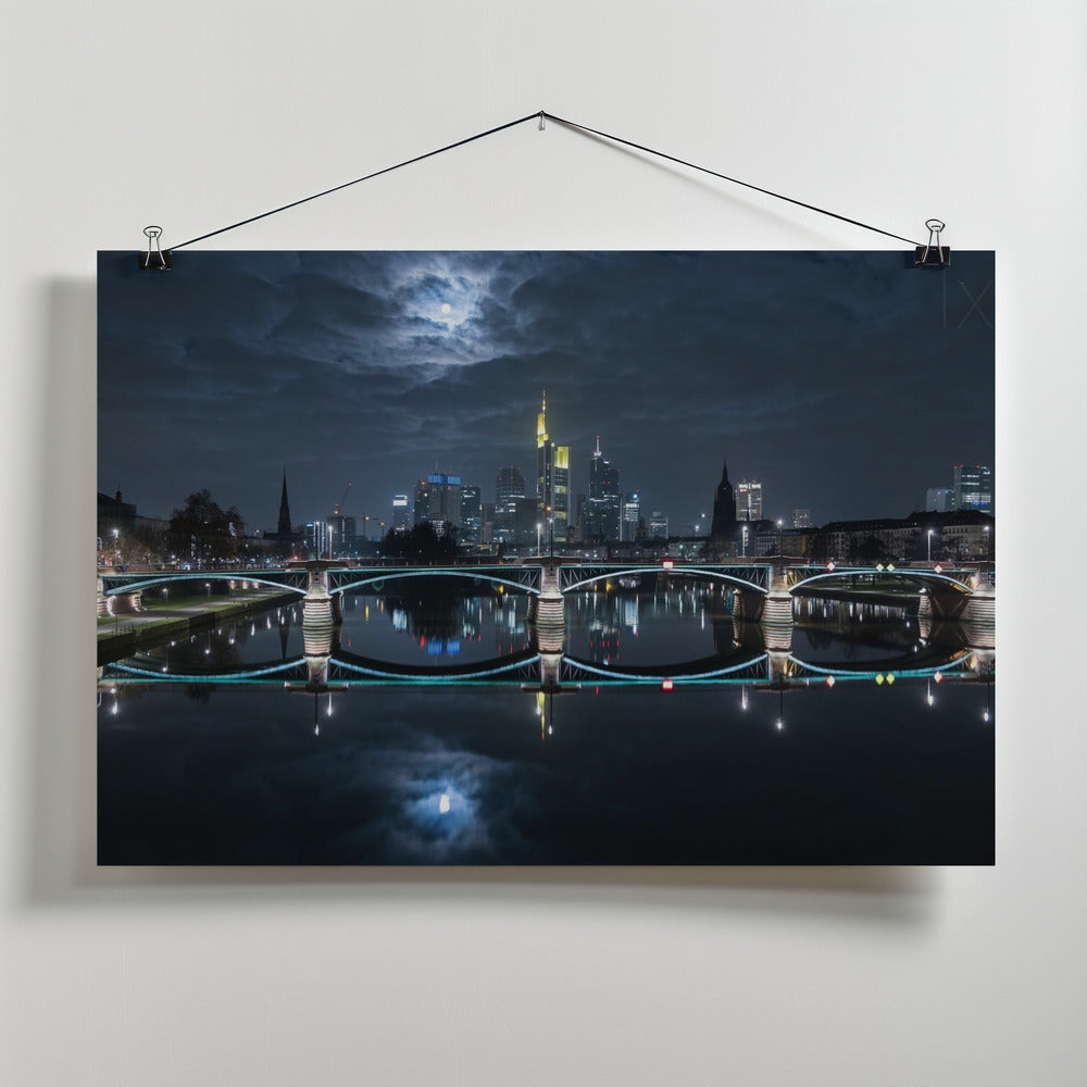Art Prints of Frankfurt at Full Moon
