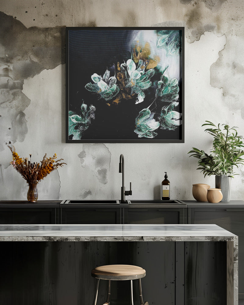 Celestial Garden with Green and White Flowers