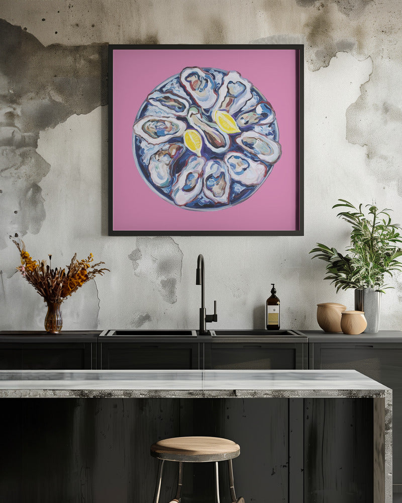 Oysters On a Plate Pink