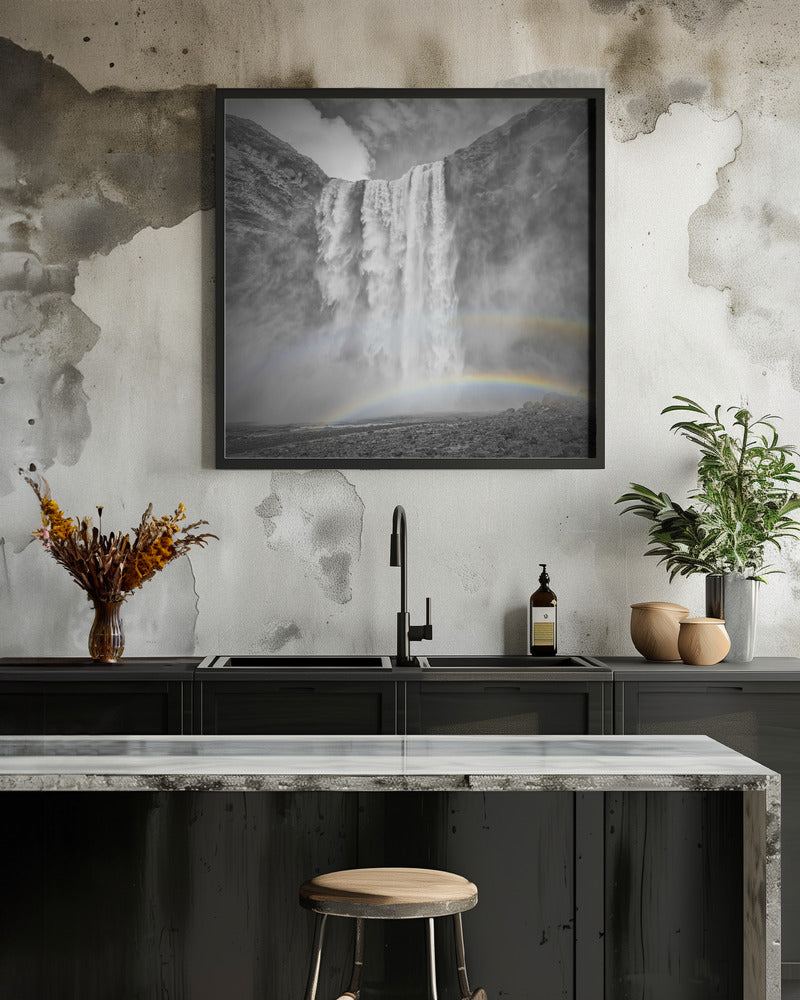 ICELAND Skogafoss double rainbow