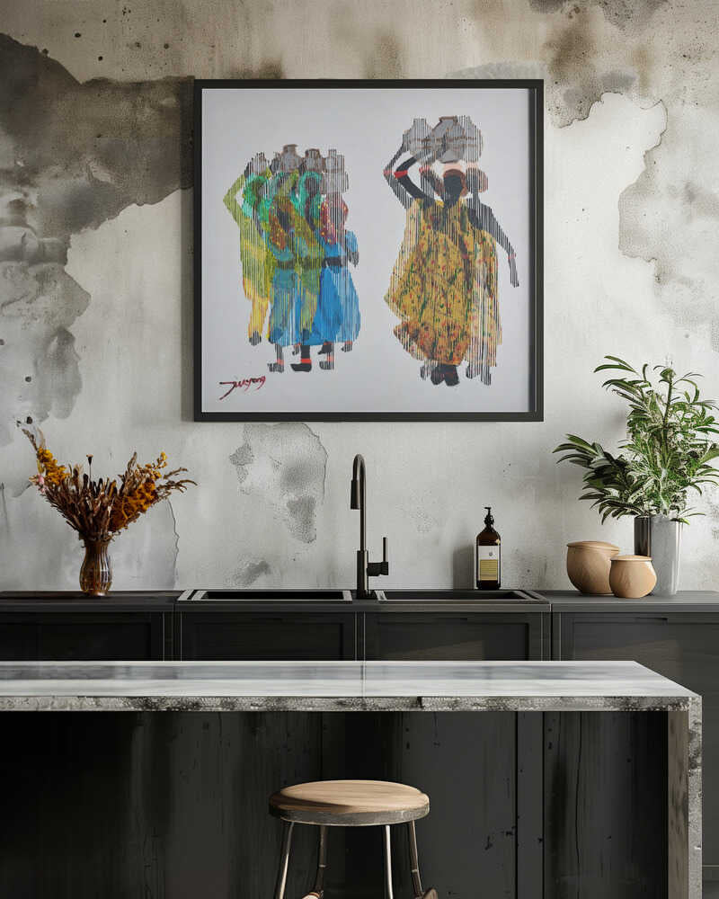 Women Carrying Water Buckets