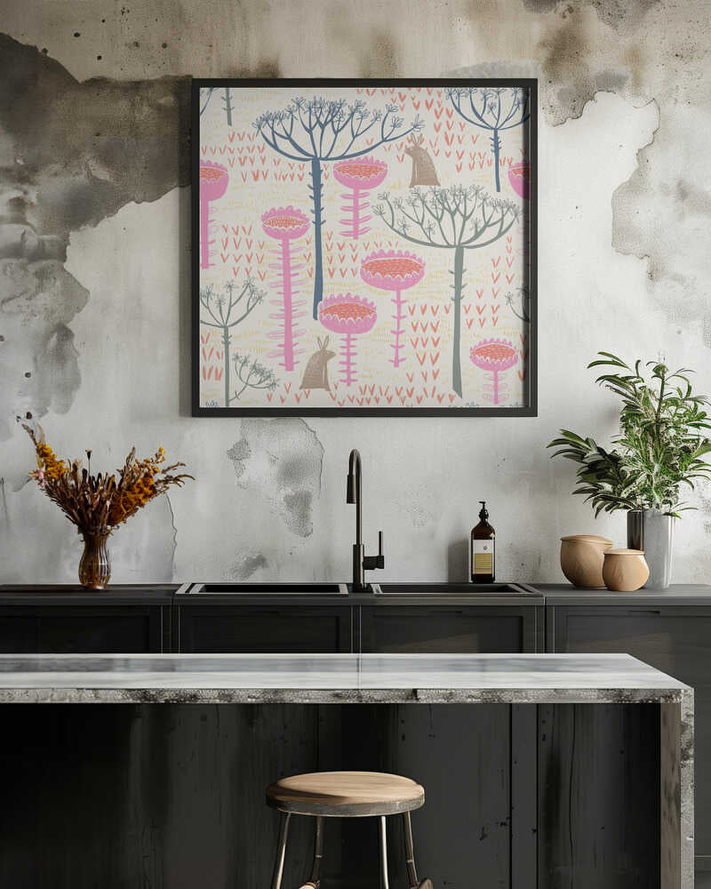 Block print scandinavian meadow