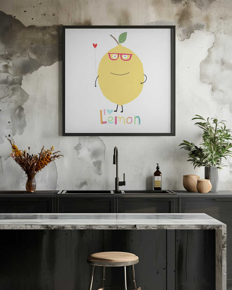 I Love Lemon! A Cute Lemon Holding a Love Heart.