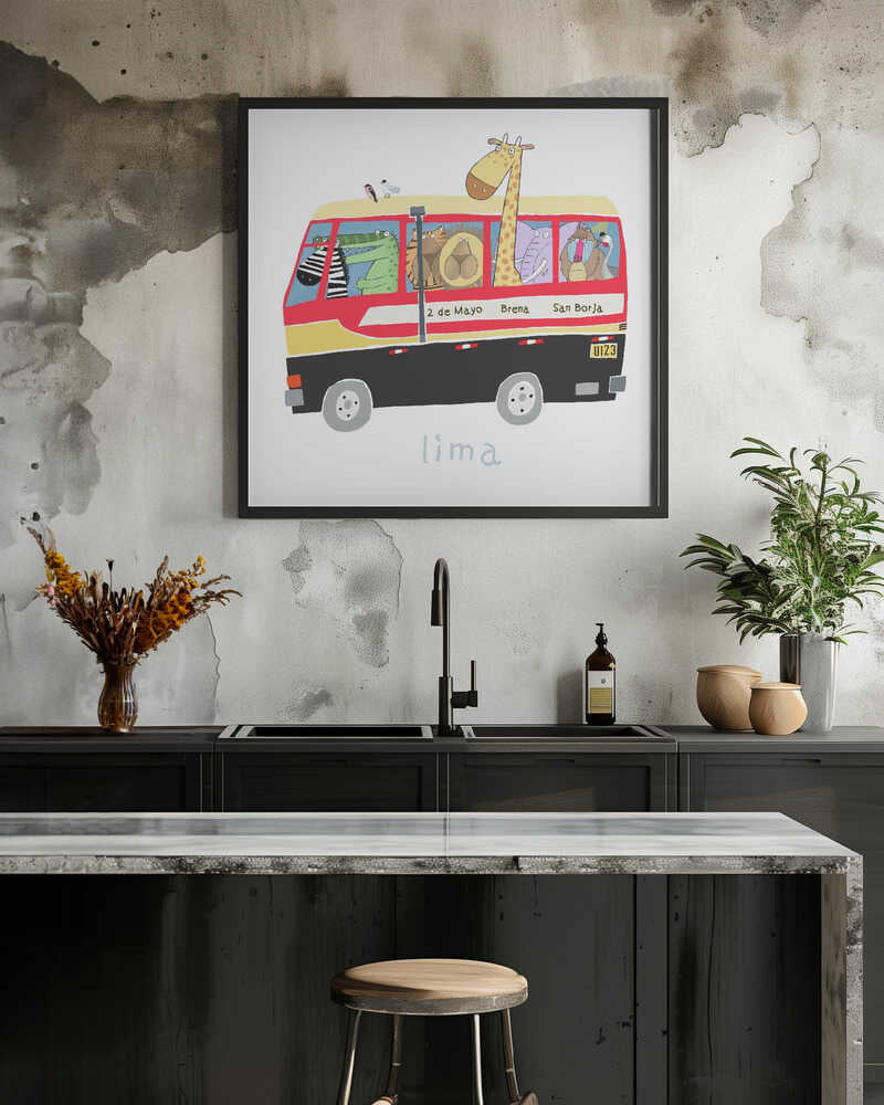 Jungle Animals in a Bus in Lima, Peru by Carla Daly