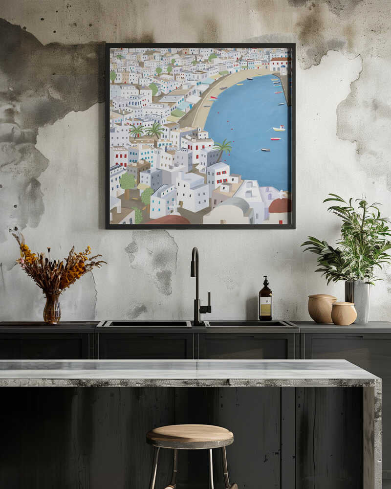 Mykonos, Greece Summer Illustration by Artist Carla Daly