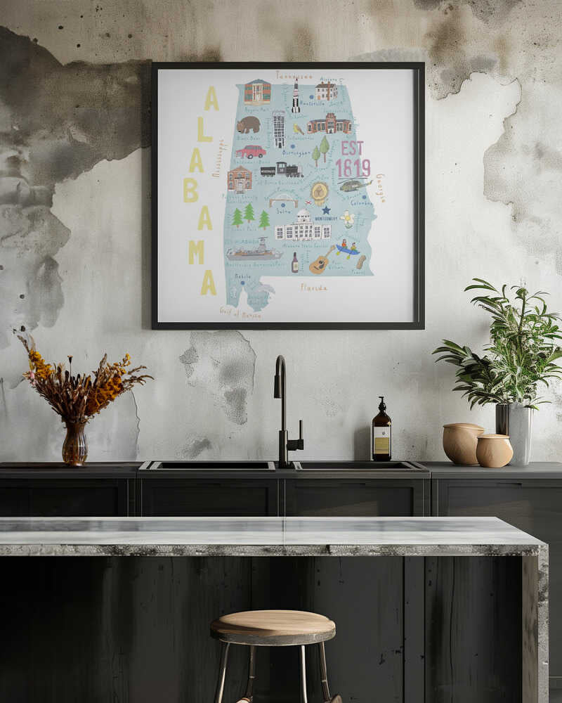 Beautiful Southern State of Alabama by Illustrator Carla Daly