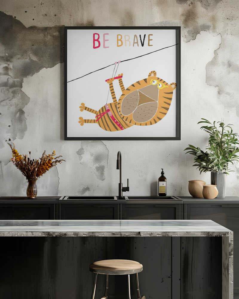 Be Brave! Funny Tiger Zip Lining by Illustrator Carla Daly