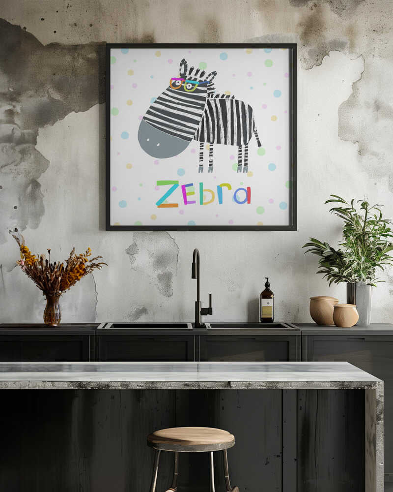 Funny Zebra Wearing Glasses by Illustrator Carla Daly