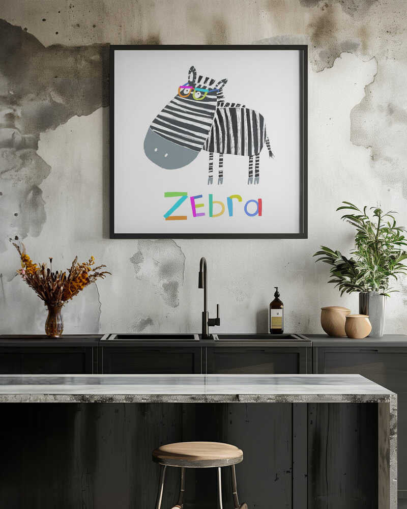 Funny Zebra Wearing Glasses by Illustrator Carla Daly