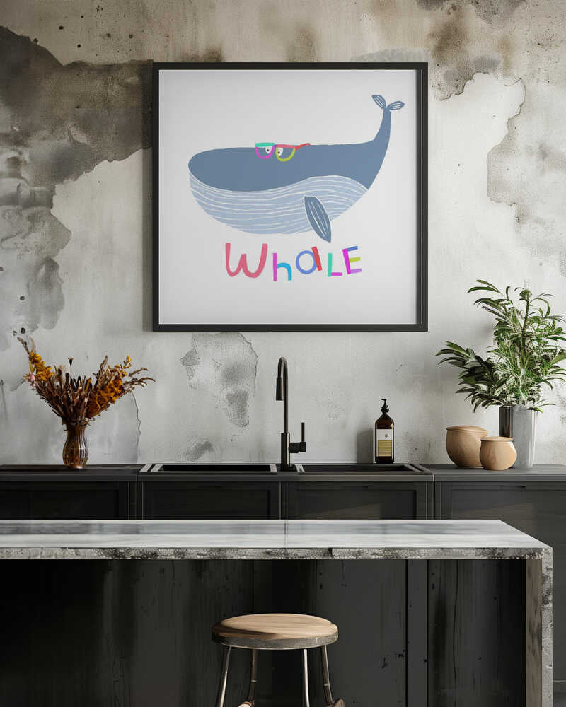 Cute Whale Wearing Colorful Glasses by Illustrator Carla Daly