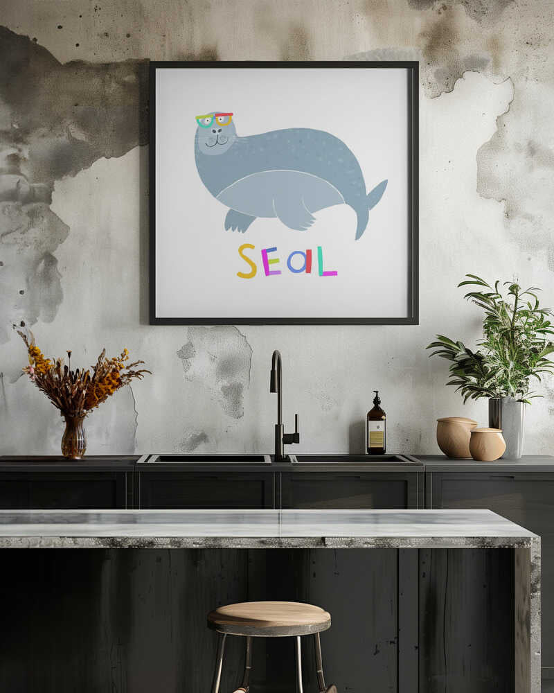 Happy Seal Wearing a Large Pair of Glasses by Carla Daly