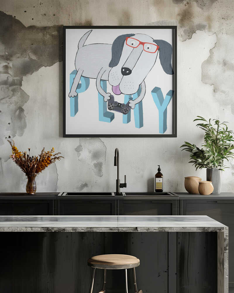 Play! Cute Dog Playing on a Playsation