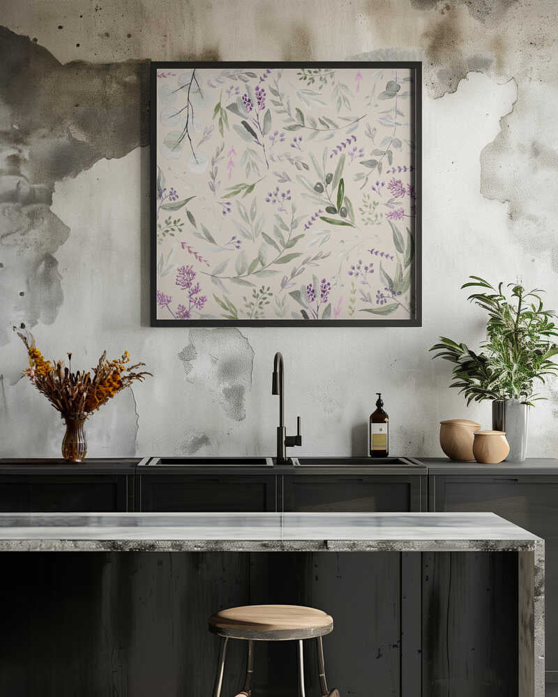 Eucalyptus Leaves Pattern Beige