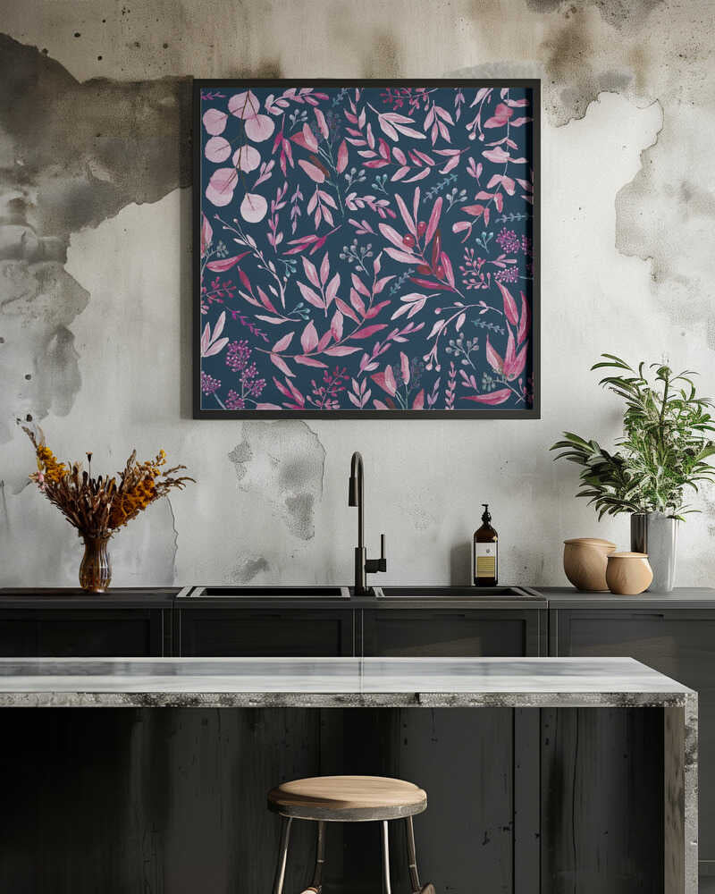 Eucalyptus Leaves Pattern Dark Pink