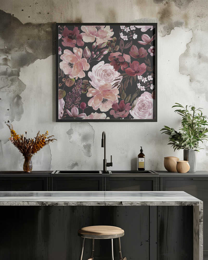 Floral Chaos Watercolor Pattern Brown