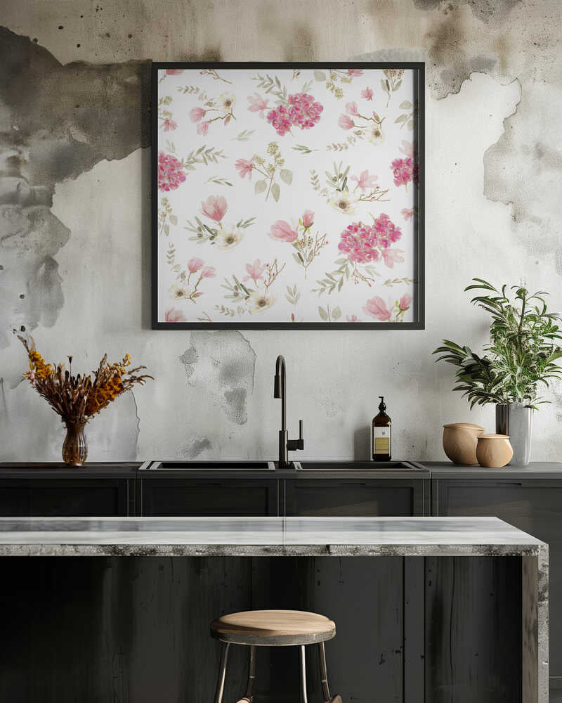 Floral Bouquets Pattern Light Pink