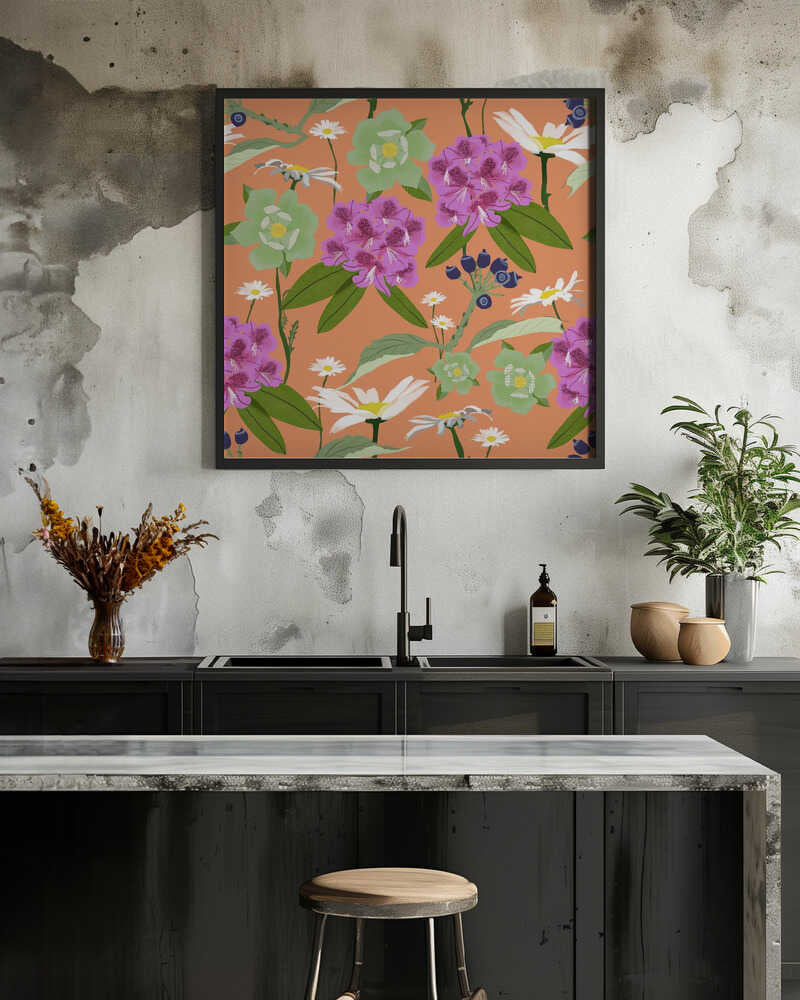 Rhododendrons and daisies