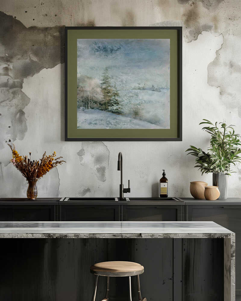 Winter Scene: Christmas Tree Vintage Style 1