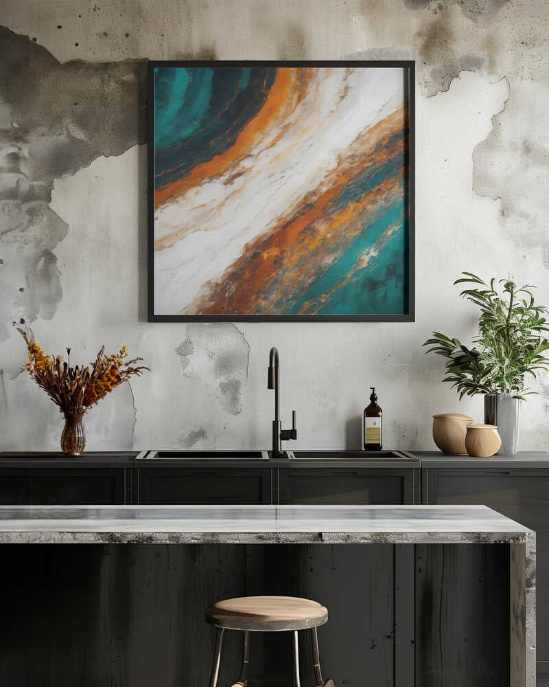 Swirling Patterns In Vibrant Teal