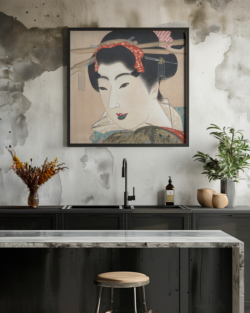 Japanese Geisha (1830s) Vintage Painting