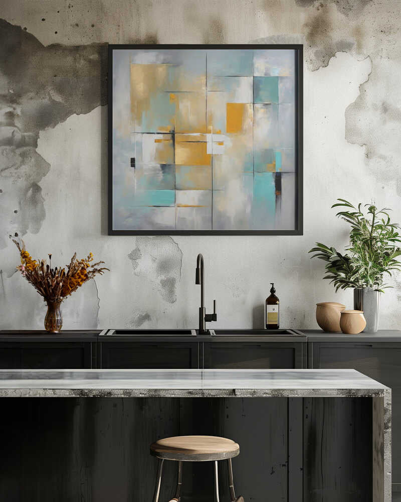 Golden Grids Abstract