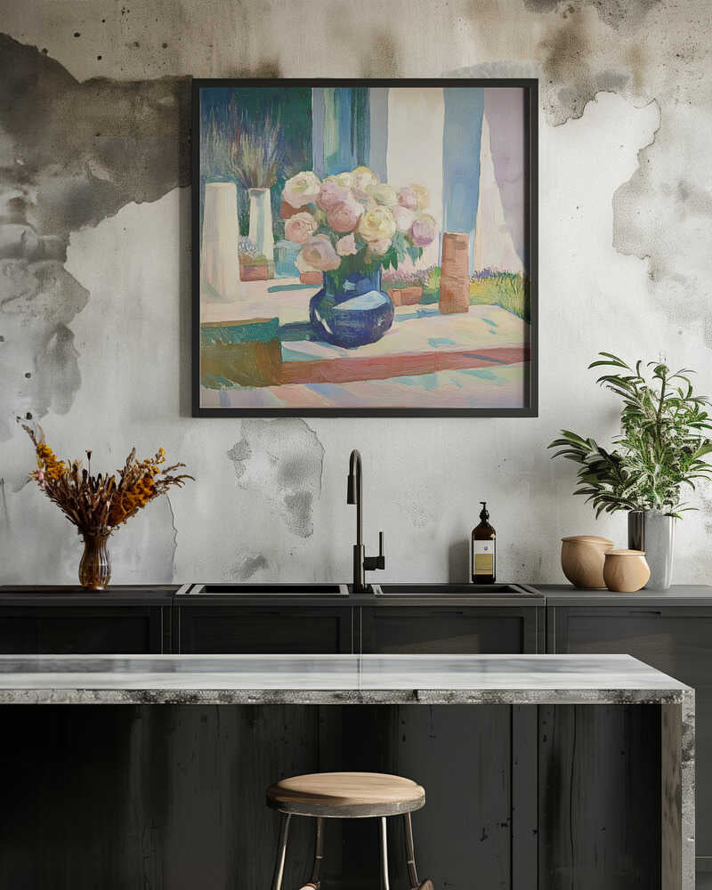 Roses In a Blue Vase