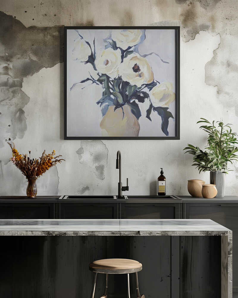 White Roses In a Vase