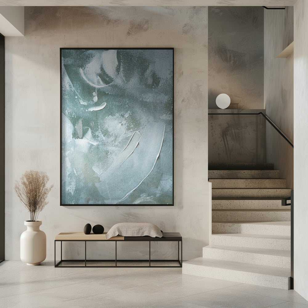 Art Prints of Green and White Acrylic No 4