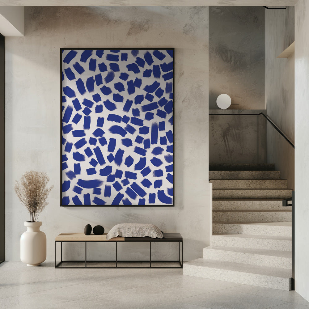 Art Prints of Blue Strokes Pattern