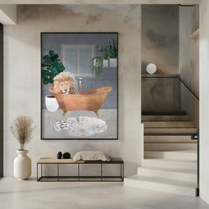 Canvas Art Print Leo Lion in Copper Bath