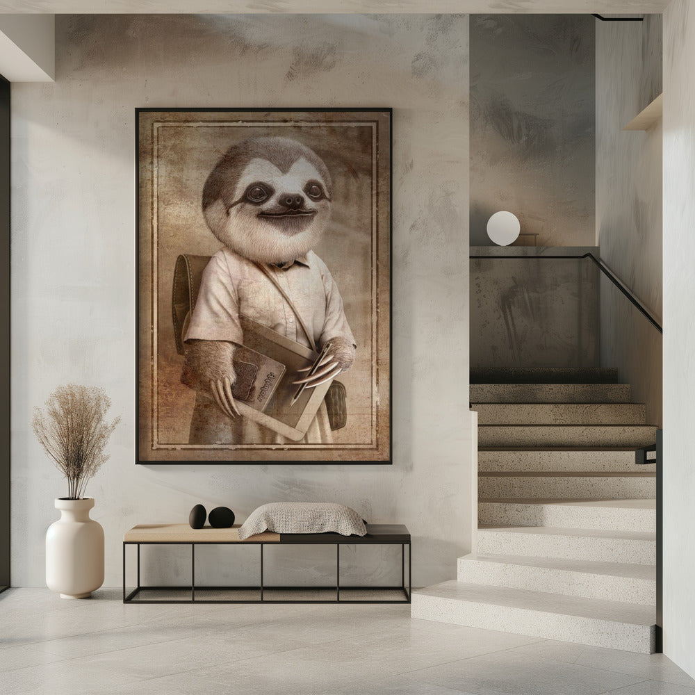 Canvas Art Print STUDENT SLOTH
