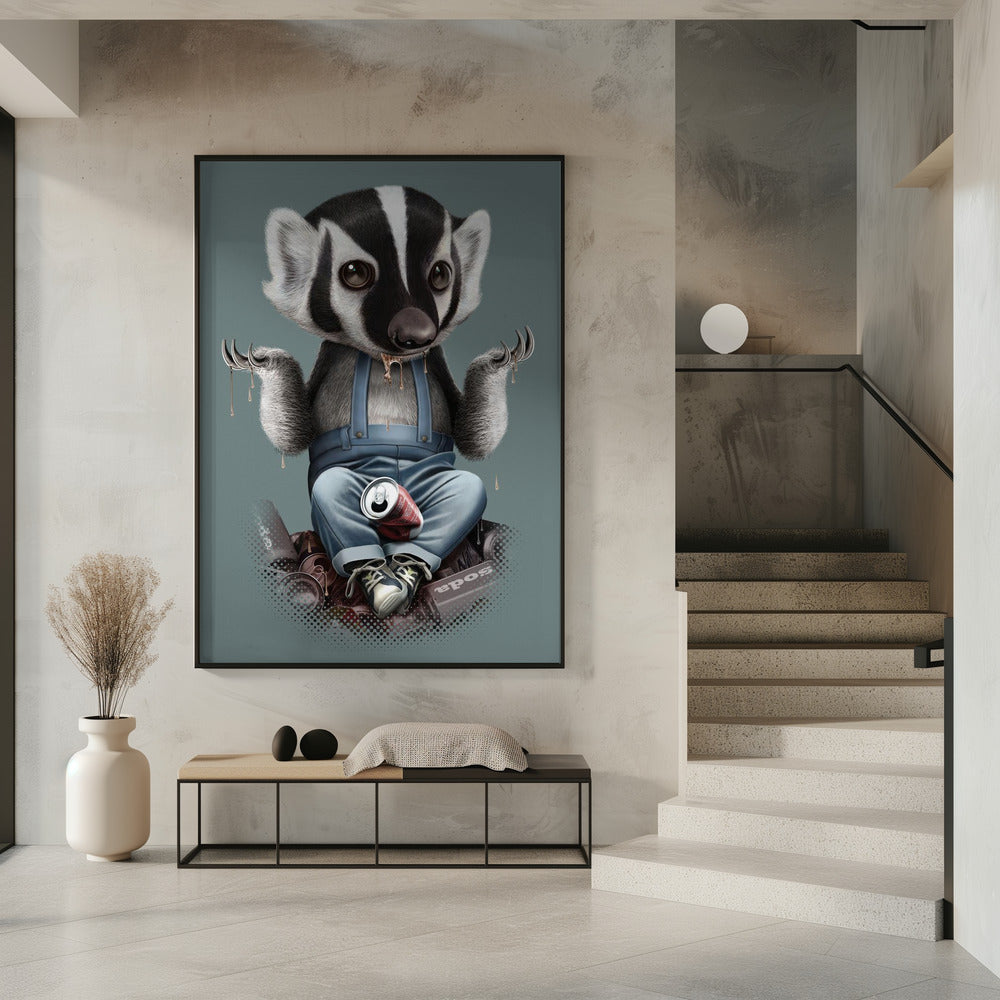 Canvas Art Print badger chill