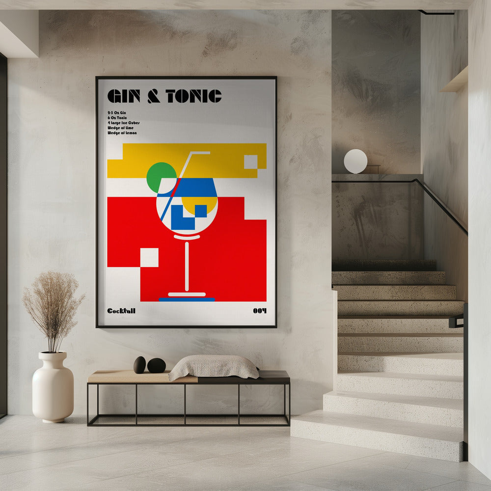 Art Prints of Gin & Tonic Bauhaus Cocktail