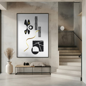 Art Prints of Black & White Abstract No. 3 | gold