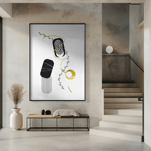 Art Prints of Black & White Abstract No. 1 | gold