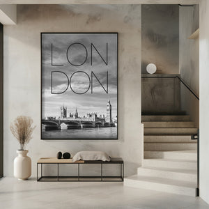 Art Prints of LONDON Westminster Bridge | Text & Skyline
